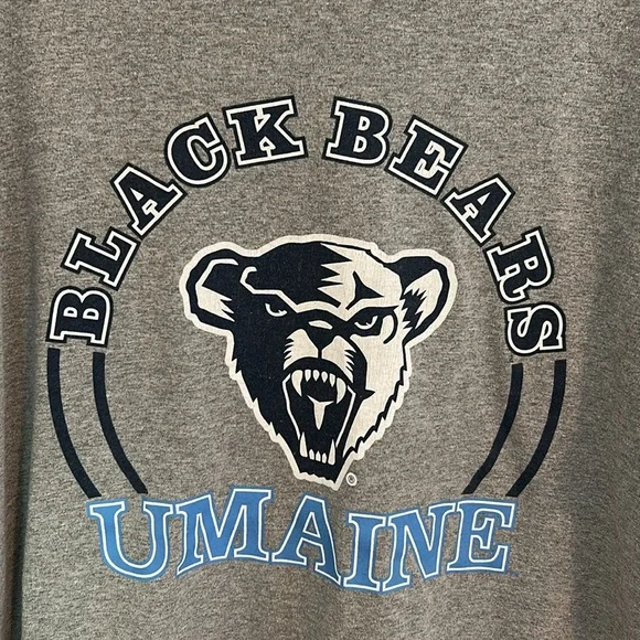 University of Maine Black Bears Gray NCAA Russell Athletic T-Shirt Size Large. - Picture 2 of 7